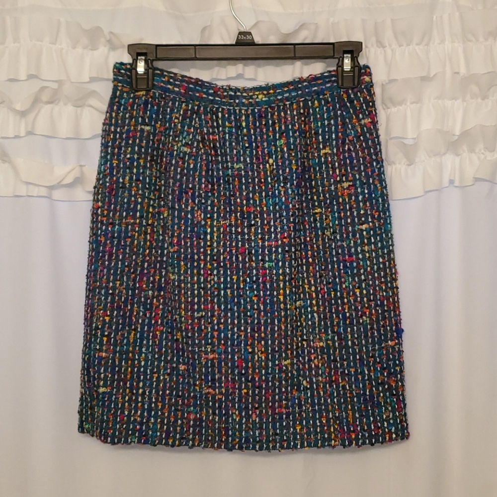 Doncaster Teal Multi Tweed Skirt